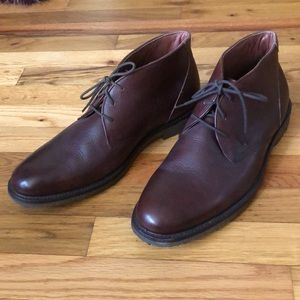 Johnston & Murphy Copeland Chukka - leather & sheepskin Crepe rubber sole EUC